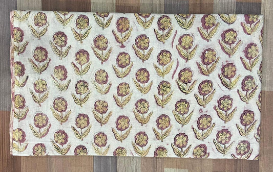 Hand Block Printing Fabric with Synthetic Colors