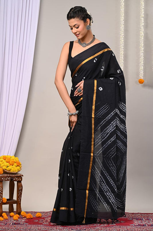 Assam Silk Saree with Hand Block Printing Craft