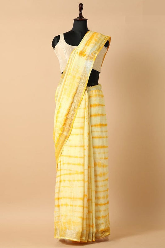 Handcrafted Shibori & Bandhani Technique Saree