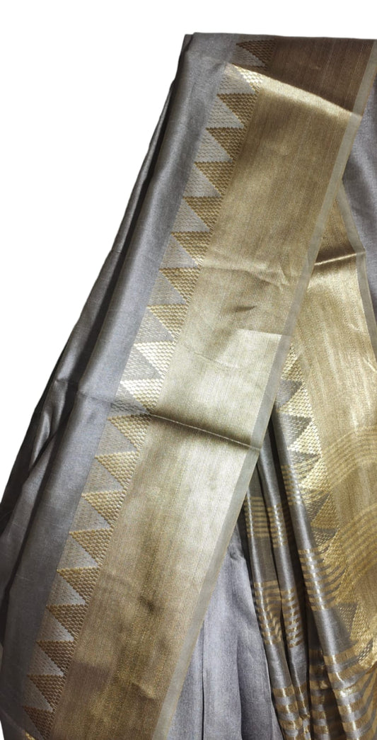Temple Border Silk Blended Saree