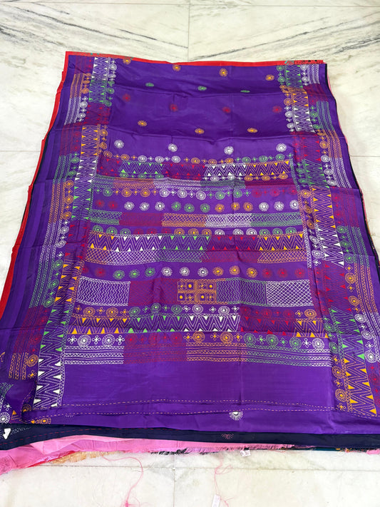 Lambani Hand Crafted Kantha Stitch Saree