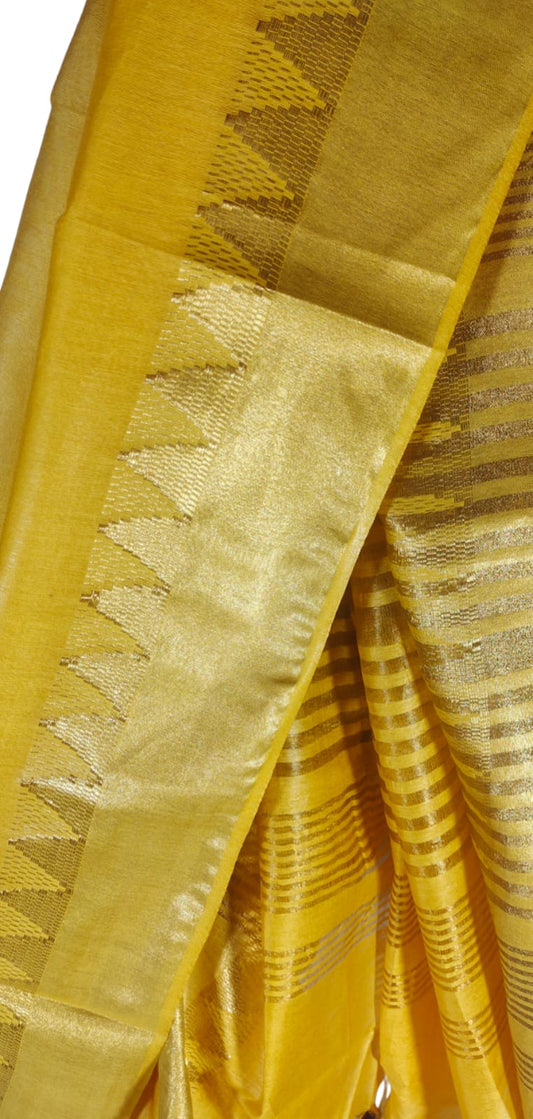 Temple Border Silk Blended Saree