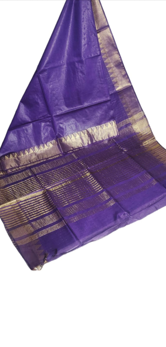 Temple Border Silk Blended Saree