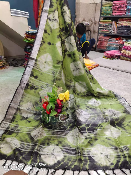 Handcrafted Shibori & Bandhani Technique Saree