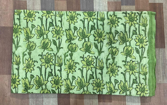 Hand Block Printing Fabric with Synthetic Colors