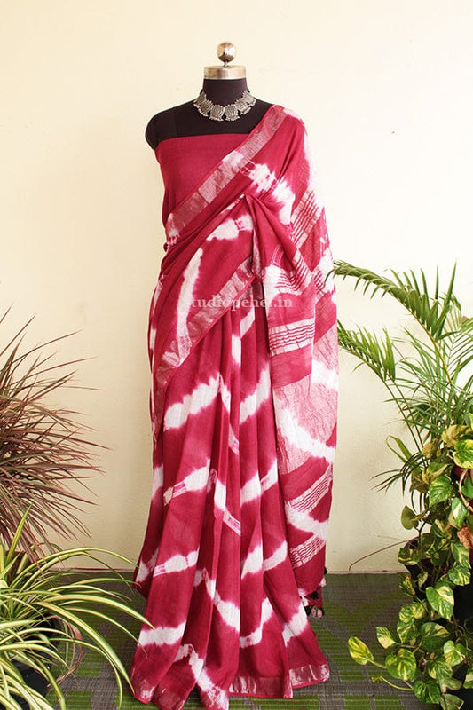 Handcrafted Shibori & Bandhani Technique Saree