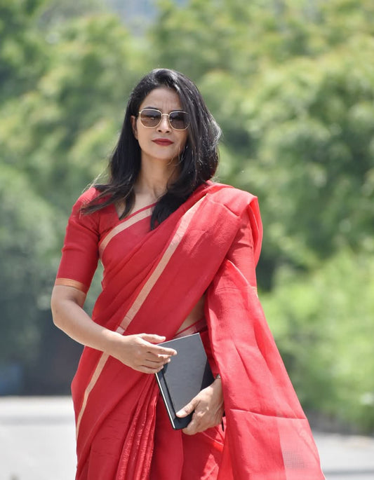 Kota Silk & Viscose Blend Saree with 1" Zari