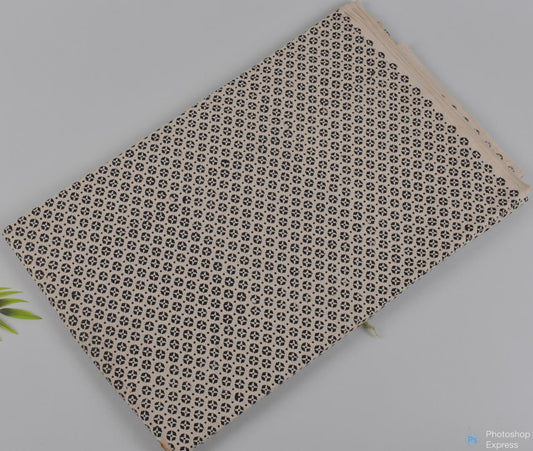 Syahi & Begar (Natural Color) Hand Block Printing Fabric