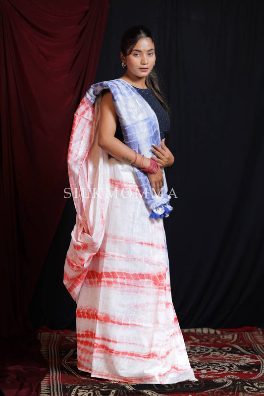 Handcrafted Shibori & Bandhani Technique Saree