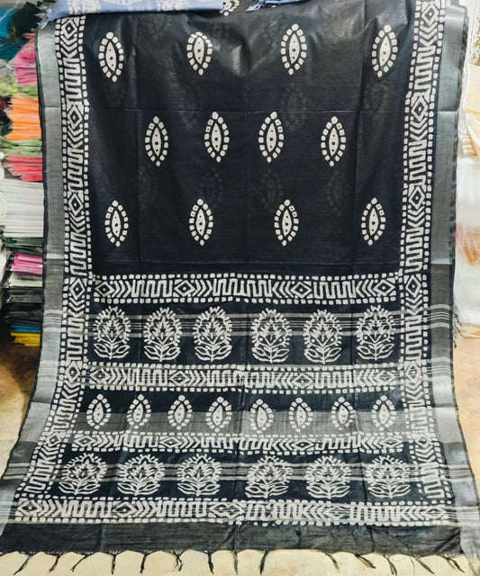 Hand Crafted Batik Print Saree