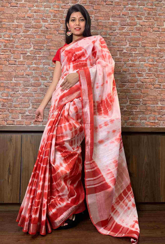 Handcrafted Shibori & Bandhani Technique Saree