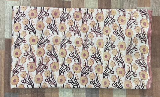Hand Block Printing Fabric with Synthetic Colors