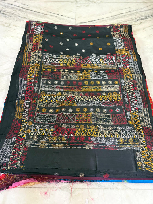Lambani Hand Crafted Kantha Stitch Saree