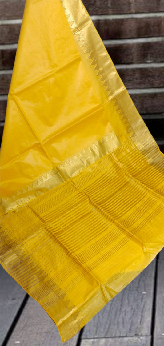 Temple Border Silk Blended Saree