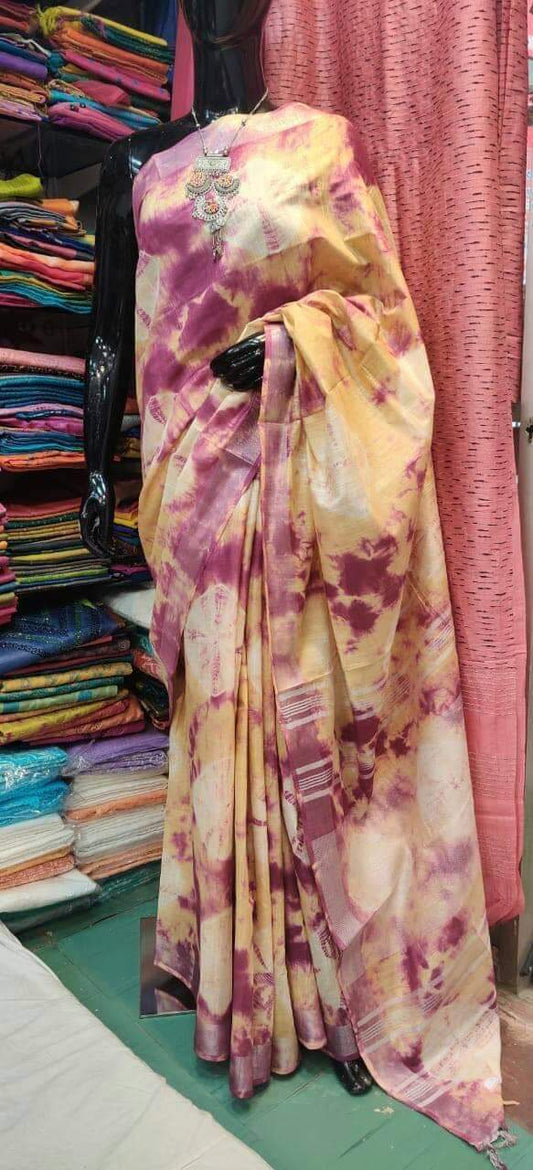 Handcrafted Shibori & Bandhani Technique Saree