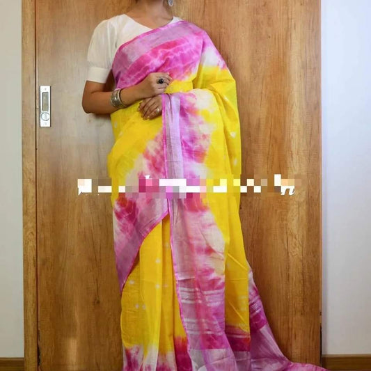 Handcrafted Shibori & Bandhani Technique Saree