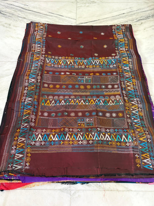 Lambani Hand Crafted Kantha Stitch Saree