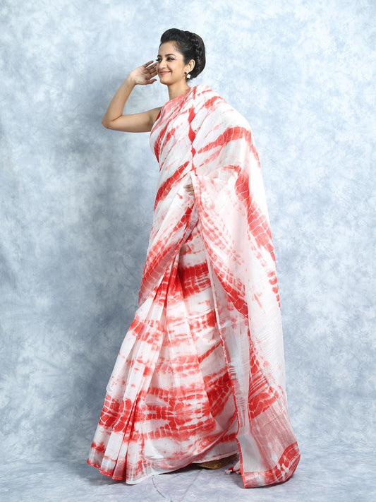 Handcrafted Shibori & Bandhani Technique Saree