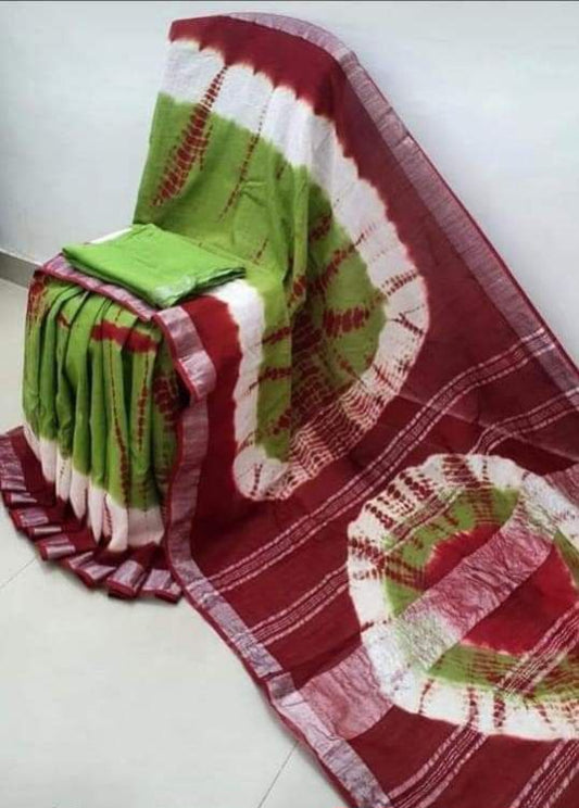 Handcrafted Shibori & Bandhani Technique Saree
