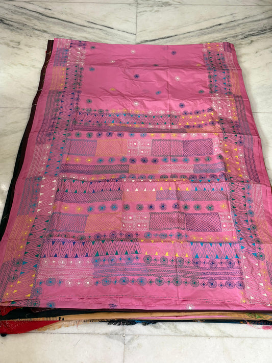 Lambani Hand Crafted Kantha Stitch Saree