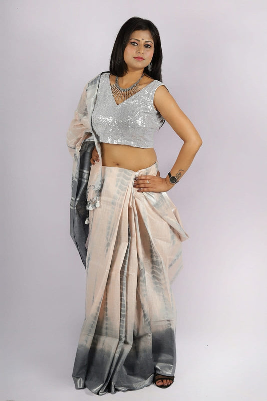Handcrafted Shibori & Bandhani Technique Saree