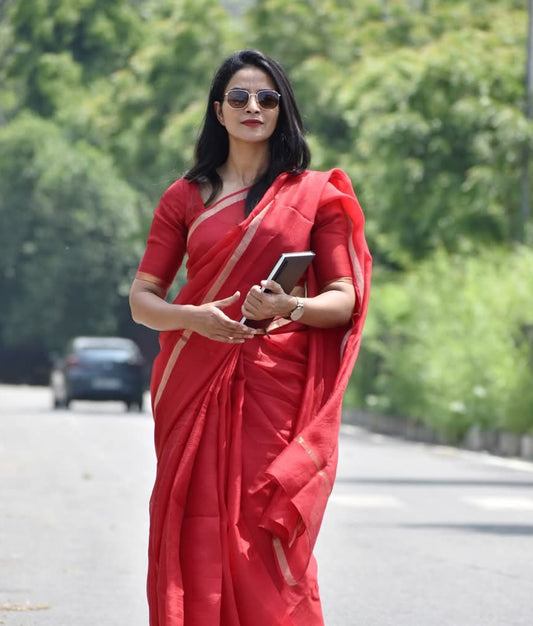 Kota Silk & Viscose Blend Saree with 1" Zari