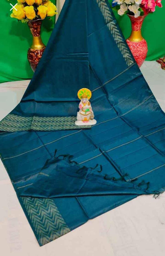 Silk Blend Bhutta Border Saree