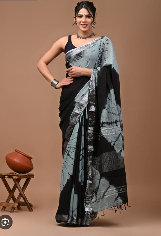 Handcrafted Shibori & Bandhani Technique Saree