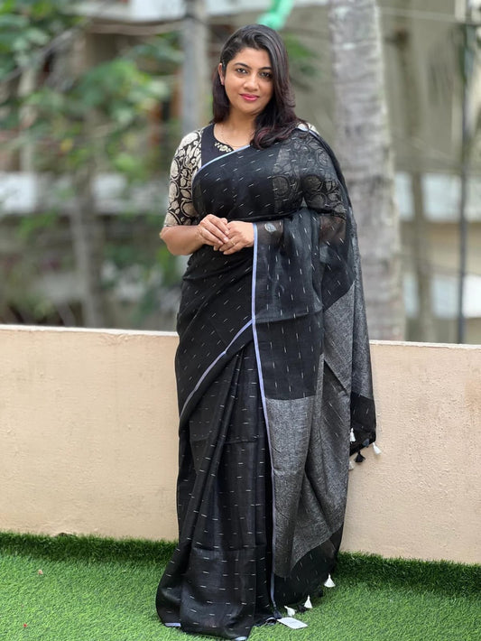 Dotted Kota Silk Blended Saree