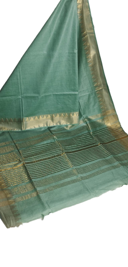 Temple Border Silk Blended Saree