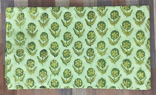 Hand Block Printing Fabric with Synthetic Colors