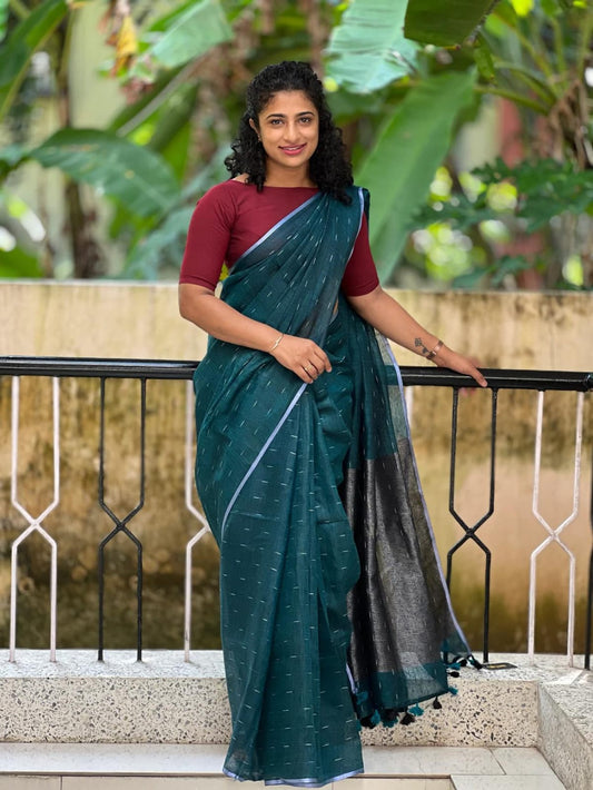 Dotted Kota Silk Blended Saree