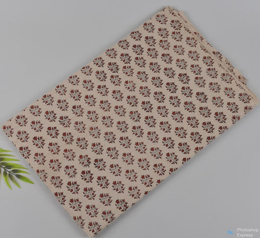 Syahi & Begar (Natural Color) Hand Block Printing Fabric