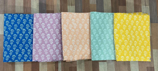 White Khari Hand Block Printing Fabric