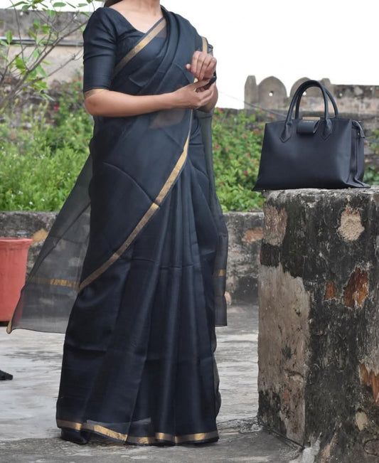 Kota Silk & Viscose Blend Saree with 1" Zari