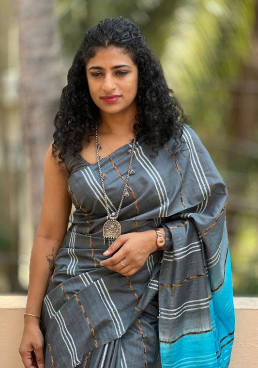 Rambo Stripe Silk Blended Saree