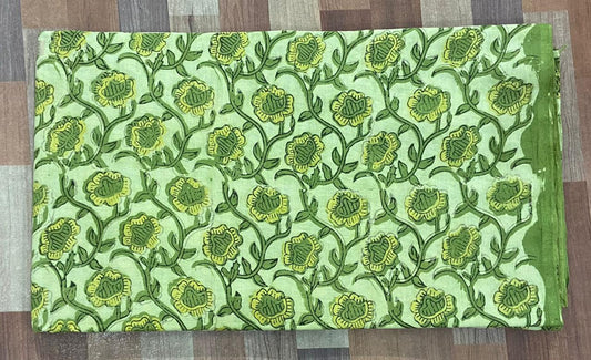 Hand Block Printing Fabric with Synthetic Colors