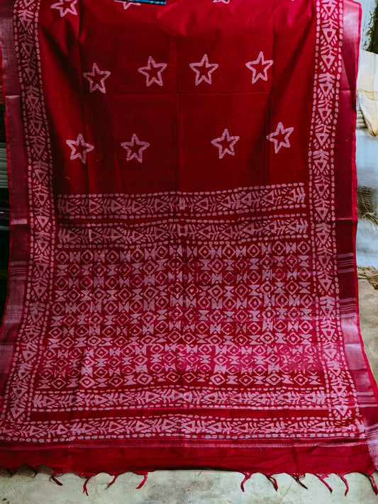 Hand Crafted Batik Print Saree