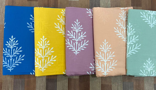 White Khari Hand Block Printing Fabric