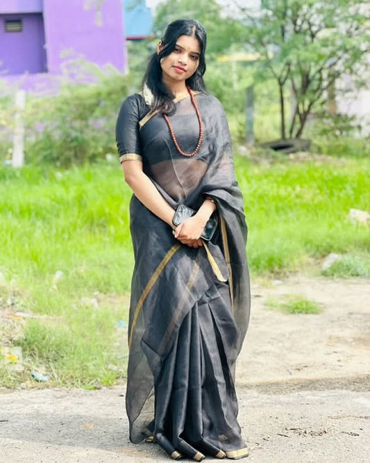 Kota Silk & Viscose Blend Saree with 1" Zari