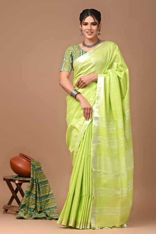 Plain Dye Silk Blended Saree