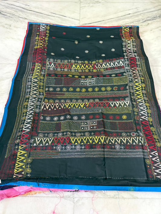 Lambani Hand Crafted Kantha Stitch Saree