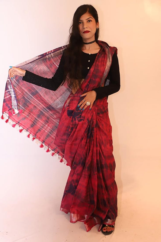 Handcrafted Shibori & Bandhani Technique Saree