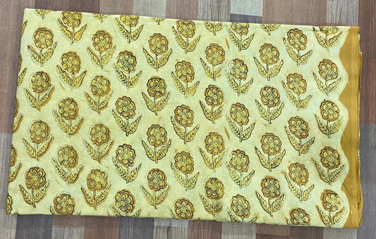 Hand Block Printing Fabric with Synthetic Colors
