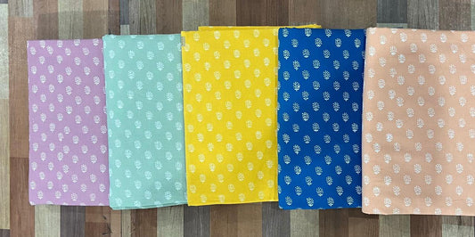White Khari Hand Block Printing Fabric