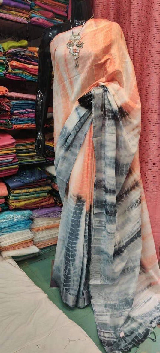 Handcrafted Shibori & Bandhani Technique Saree