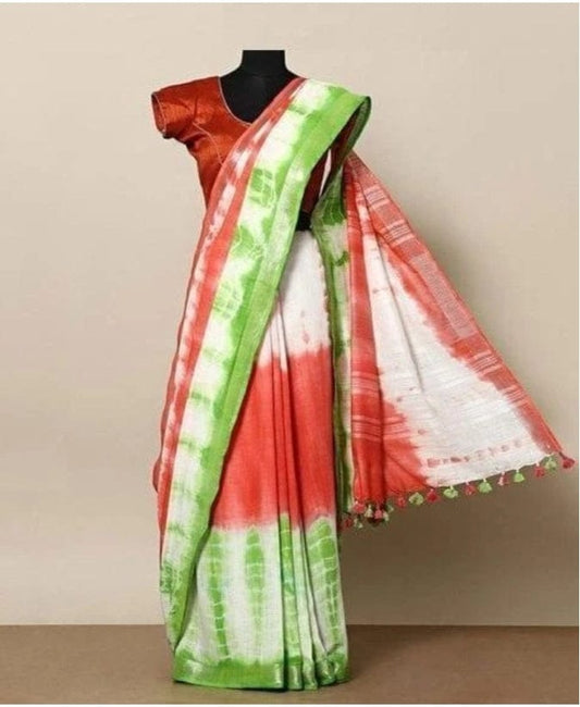 Handcrafted Shibori & Bandhani Technique Saree