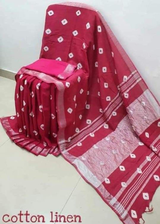 Handcrafted Shibori & Bandhani Technique Saree
