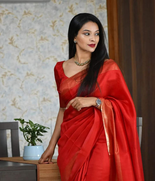 Kota Silk & Viscose Blend Saree with 3" Zari