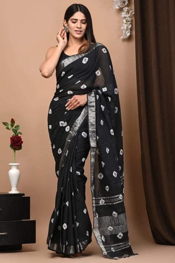 Handcrafted Shibori & Bandhani Technique Saree